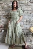 Nonni Gingham Darling Dress Olive